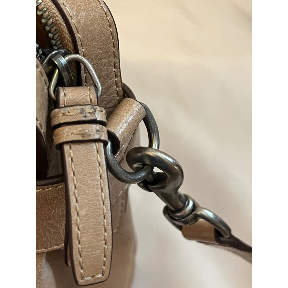 Frye Melissa Satchel Tan Leather Crossbody‎ Handbag Brown Vintage Style - Picture 4 of 8